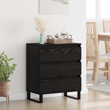 Buffet avec tiroir-Meuble de rangement Chêne noir 60 x 35 x 70 cm Bois d'ingénierie 244457 (1/5)