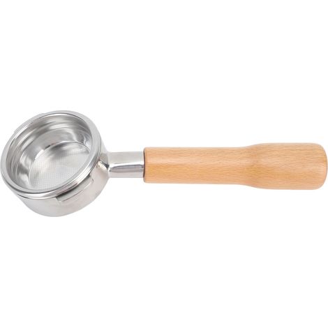 Porte-filtre anti-mousse de 58 mm avec 3 supports amovibles, en bois massif et acier inoxydable, compatible avec les machines à café NOWWA C1, coloris hêtre. (1/5)