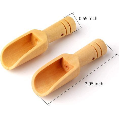 Mini-Holzlöffel, Mini-Bambuslöffel für Badesalz, Teelöffel, Wäschelöffel, Holz-Bonbonlöffel – 12 Stück (1/5)