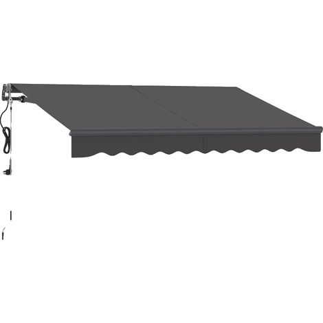 Store-banne, 300 cm de large, Polyester 280g/m², Inclinaison réglable de 45° à 85°, Cadre en aluminium laqué, Protection UV30+ (1/5)