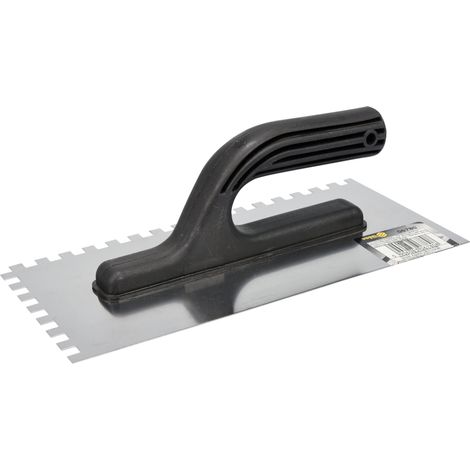Edelstahl-Glättekelle 270x125 mm mit 8x8 mm Zahnung