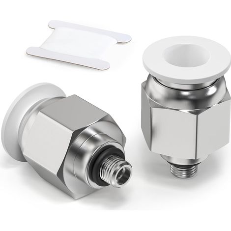 White Straight Male Fittings for 8mm OD Tube x M5 Thread PC8-M5 (Pack of 10) (1/5)