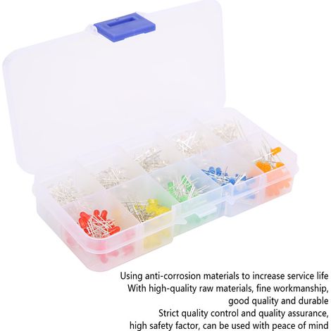 300 Pièces Diodes LED 6 Couleurs Petites Perles Lumineuses En Ligne Rouge Vert Jaune (1/5)