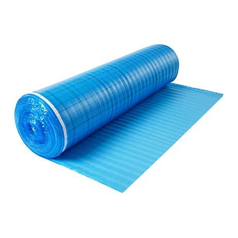 Base para Suelo 18,6 m²/Rollo, 3 en 1, con Cinta y Barrera de Vapor, Espuma EPE Resistente con PE Azul, Insonorizante y Reductor de Ruido, Ideal para Madera Laminada, 16900 x 1100 x 3 mm (1/5)
