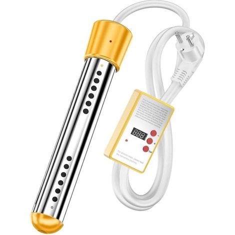 Eau a Immersion 3000W, Chauffe-Piscine avec Minuterie d'arrêt Automatique, Thermoplongeur Electrique Portable en Acier Inoxydable pour Piscine, Seau, Baignoire (1/5)