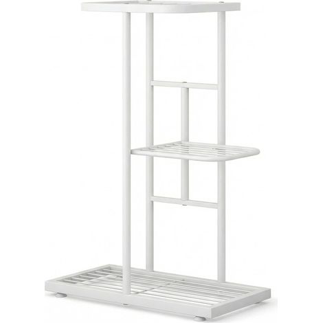Support D’angle Multifonction, Étagère à Fleurs 3 ou 6 Niveaux, Métal, Étagère Plantes, Support Plante Solide 7 kg/Niveau, Blanc