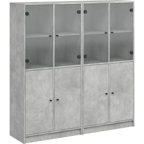 Maison Exclusive - Libreria Ante Grigio Cemento 136x37x142 cm in Legno Multistrato