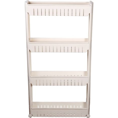Desserte de cuisine, Étagère Meuble, Chariot 4 Etages, Rangement sur 4 étages - Blanc (1/5)