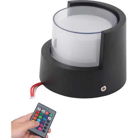 Applique murale LED ronde, étanche, 500 lm, 5 W, éclairage multicolore RGB, avec télécommande, pour galeries, couloirs, AC 85–265 V (1/5)