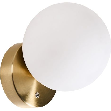 Wall Lamp LED White Glass Round Shape Shade Metal Base with Dimmer Modern Style TEIFI (1/5)