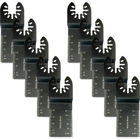 10 Pcs Multifonction Saw Blades Accessoires, 34mm Outil Multifonction Lames, Outils Oscillants Multifonctions Universelle, de Scie Universelle pour Fein Multimaster, Makita, Dewalt Et Plus Encore (1/5)