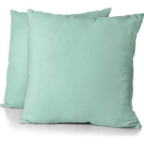 2er-Set Kopfkissenbezüge - HOME LINGE PASSION - Mikrofaser 82 g - 63 x 63 cm - Wassergrün (1/3)