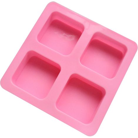 Silikon-Kuchenform, 4-teilig, quadratisch, DIY-Backform, für Seifen- und Schokoladenherstellung (1/5)