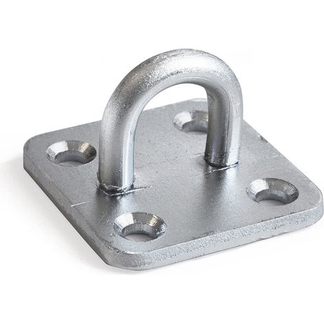 Occhiolo su piastra 35 x 35 spessore 3 mm. zincato bianco