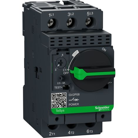 Gv2p08 - Disjoncteur Moteur Schneider Gv2p - 2,5 à 4a - 3p 3d - Déclencheur Magnéto-thermique (1/3)