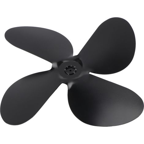 Ensemble 4 pales ventilateur poêle à bois rechange accessoire chauffage maison noir (1/5)