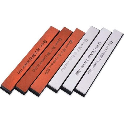 Lame À Aiguiser - Pierres À Aiguiser Diamant 180 400 800 1500 2000 3000 - Pour Couteaux Outils Et Ciseaux - Lot De 6 (1/5)