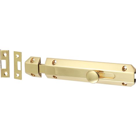 TIMCO Architectural Flat Section Bolt Polished Brass - 150 x 35mm