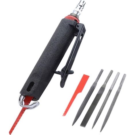Kit de micro-meuleuse pneumatique Scie alternative pneumatique lime à air outils à vent à double usage coupe de tôle chanfrein ébavurage rectifieuse de coupe de bois (1/5)