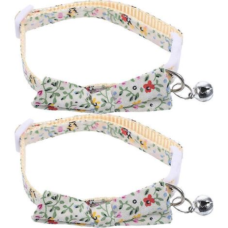 Collar ajustable para gato con cascabel, 4 piezas, bonito collar con pajarita (1/5)