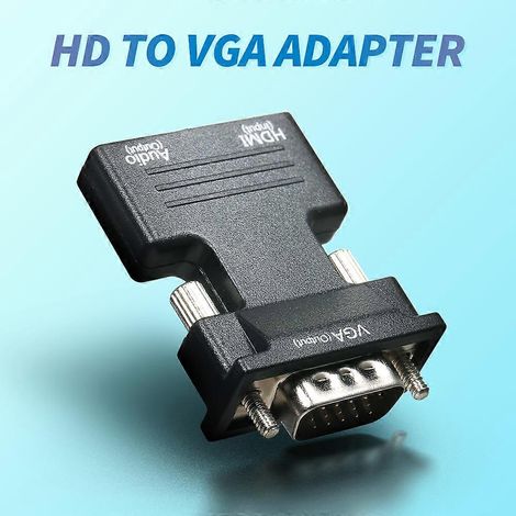 Adaptateur mâle haute définition vers VGA femelle avec prise jack 3,5 mm, prend en charge la résolution 1920x1080. (1/5)