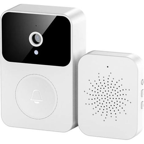 Sonnette vidéo sans fil Wi-Fi 2,4 GHz avec caméra, audio bidirectionnel, vision nocturne, batterie rechargeable (1/5)