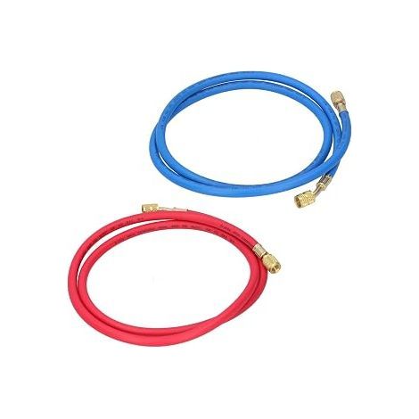 Tuyau de Réfrigérant. Tube d'Ajout de Fluorure. Outil de Réparation de Climatisation de Voiture. Tuyaux de Réfrigérant (1.5m pour R410. 2pc)