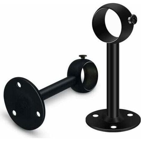 - Jeu de 2 supports de tringle à rideau noirs robustes pour tringle de plafond, supports de tringle à rideau en acier inoxydable de 25 mm, supports de tringle à rideau pour penderie, penderie (1/5)