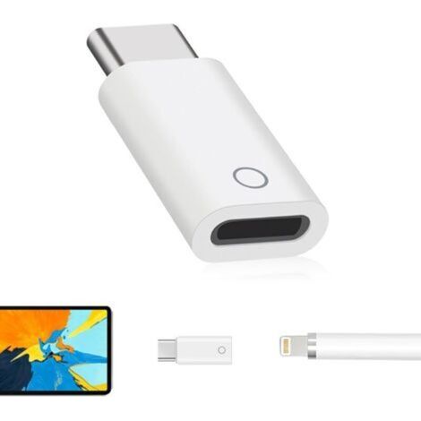 USB-C-Adapter für Apple Pencil (1. Generation), USB-C-Ladeanschluss für iPad (10. Generation), USB-C-auf-Lightning-Adapter, Stecker-auf-Buchse-Adapter zum Laden und für Bluetooth-Kopplung (1/5)