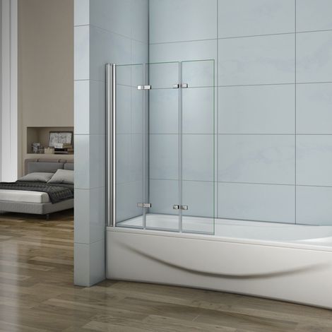 Mampara de ducha con 3 paneles plegables 130x140cm (1/5)