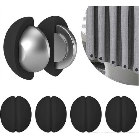 Lot de 4 poids pour rideau de douche, aimants antirouille, puissants aimants recouverts de silicone empêchant les doublures de rideau de douche de se détacher. (1/5)