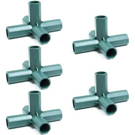 Lot de 5 Connecteurs De Cadre De Serre De 16 mm, 5 Voies connecteurs d'angle PVC, Accessoires De Connexion en Plastique De Serre, pour Cadre de Jardin Cages à Fruits Clôtures Cadre de Serre (1/5)
