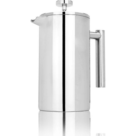 Cafetière à piston en acier inoxydable 25-26 pouces, filtres et cuillères inclus, 1000 ml Mw (1/2)