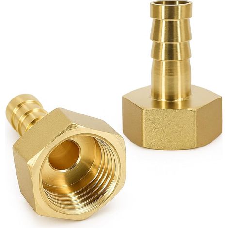 2 Raccords Laiton Cannelés 10mm 1/2 PT Femelle Adaptateur Gaz Propane (1/5)