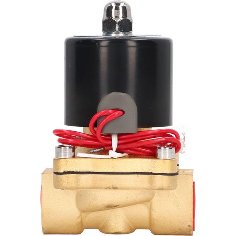 Électrovanne laiton 2 voies 1/2 pouce normalement fermée pour eau air gaz fioul pétrole AC220V (1/5)