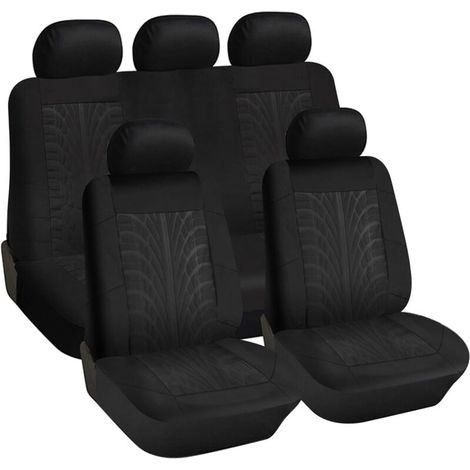 Universal Car Seat Covers Car Seat Protector Cover - Front and Rear Seat Cover Set Black