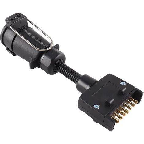 Allecto Anhängeradapter – Buchse auf Flachstecker – 7-polig rund – elektrische Anschlusswerkzeuge – geeignet für verschiedene Anhänger (1/5)