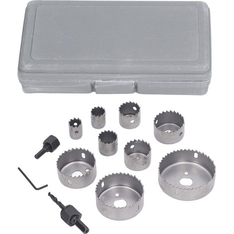 Kit 12 pièces scie cloche bi-métal, jeu de forets perforateurs lourds pour bois, métal et plastique, avec coffret de transport. (1/5)