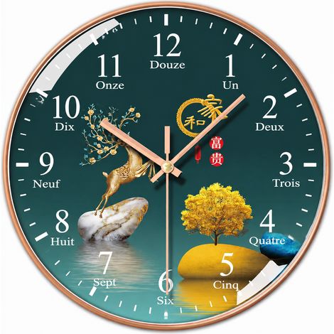 Horloge murale ronde silencieuse à quartz 20 cm (8 pouces) modèle E02 e02 1 g – Livraison gratuite