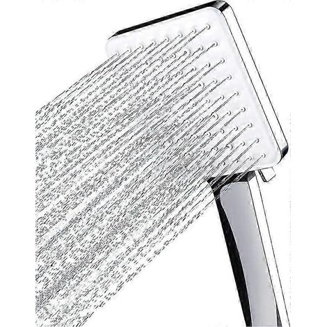 Pommeau de douche carré large avec commande à une main, haute pression et 6 jets, chromé PDWHBYV (1/4)