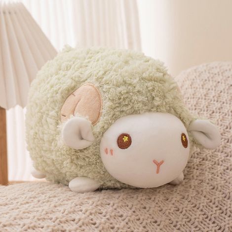 Mouton Peluche - Tête Grande - Texture Velboa - Vert - Décoration Chambre Bébé et Compagnon Réconfortant - 23 x 10 x 5 cm - 1 Pièce (1/5)