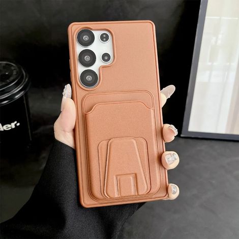 Étui portefeuille pour Samsung Galaxy S26 (marron), avec porte-cartes et protection antichoc.