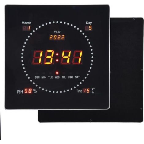 Horloge Murale Numérique Grand Écran LED - Design Contemporain - Prise UE - Intérieur (1/4)
