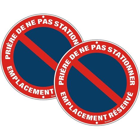Panneau Stationnement Aluminium Réfléchissant Rond Diamètre 300 mm, Ne Pas Stationner Emplacement Panneau Imperméable et Résistant aux UV (1/2)