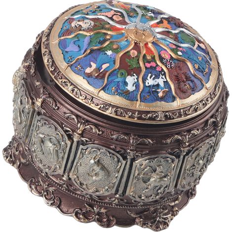 Coffret musical vintage avec déesse tournante, 12 constellations scintillantes, LED clignotantes, Poissons (1/5)