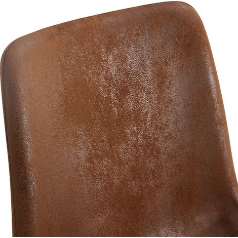 Ensemble table ronde 100 cm en MDF noir avec 4 fauteuils marron en tissu technique (1/5)