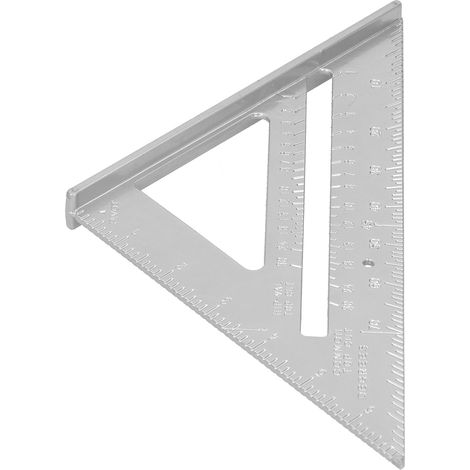 Règle triangulaire de 7 pouces en alliage d'aluminium avec échelle transparente pour mesurer les angles droits (1/5)