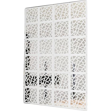 Biombo plegable de 24 paneles, 29 x 29 cm, para colgar en la pared, de plástico imitación madera, con diseño decorativo calado. (1/5)