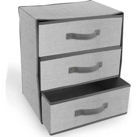 Trade Shop - Cajas De Contenedor De Caja En Tnt A 3 Cajones Espacio Plegable 30x36 -