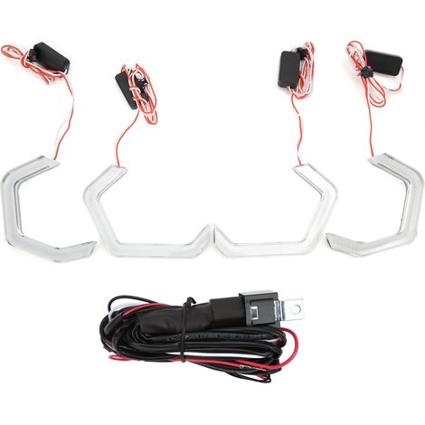 Weiße LED-Angel-Eyes-Scheinwerferringe für BMW M4, kompatibel mit BMW M2, M3, M4, M5, F10, F13, F18, F22, F30, F31, F32, F33 und F34. (1/3)